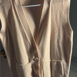Zara Beige Ribbed Knit vest